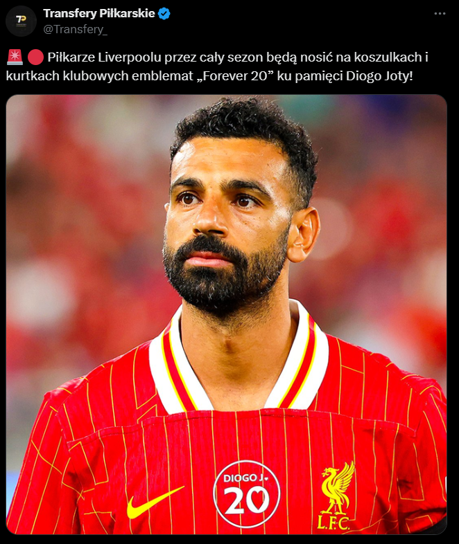 OGROMNY GEST Liverpoolu ku czci Diogo Joty! NA CAŁY SEZON!